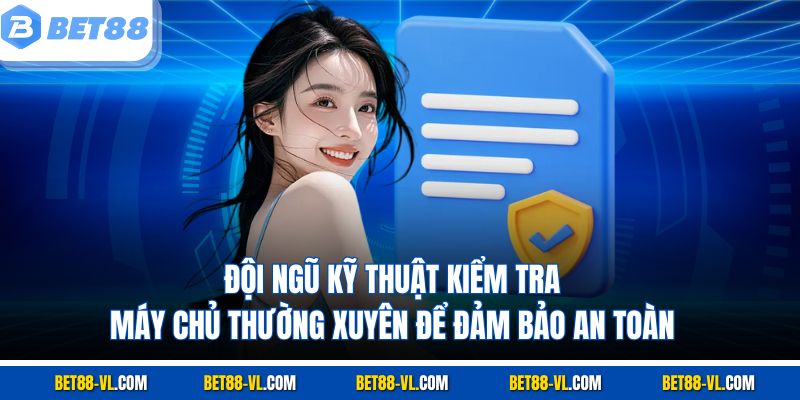 Đội ngũ kỹ thuật kiểm tra máy chủ thường xuyên để đảm bảo an toàn